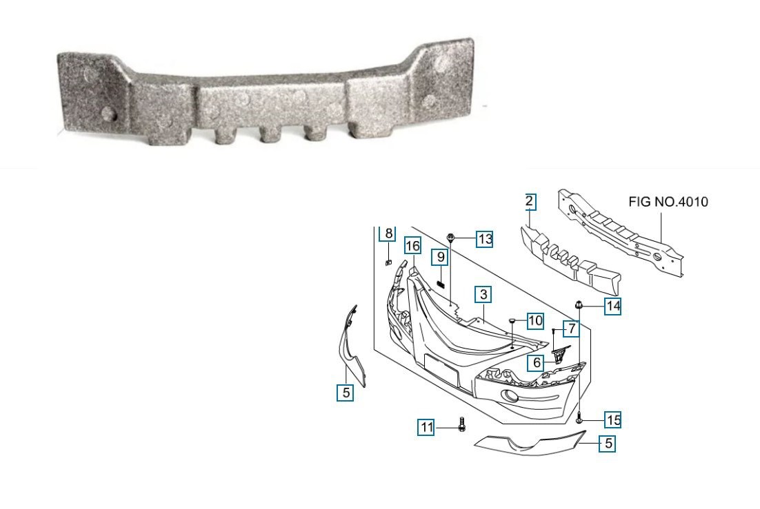 Absorbedor De Impacto Parachoque Delantero Ssang Yong 2006/2011
